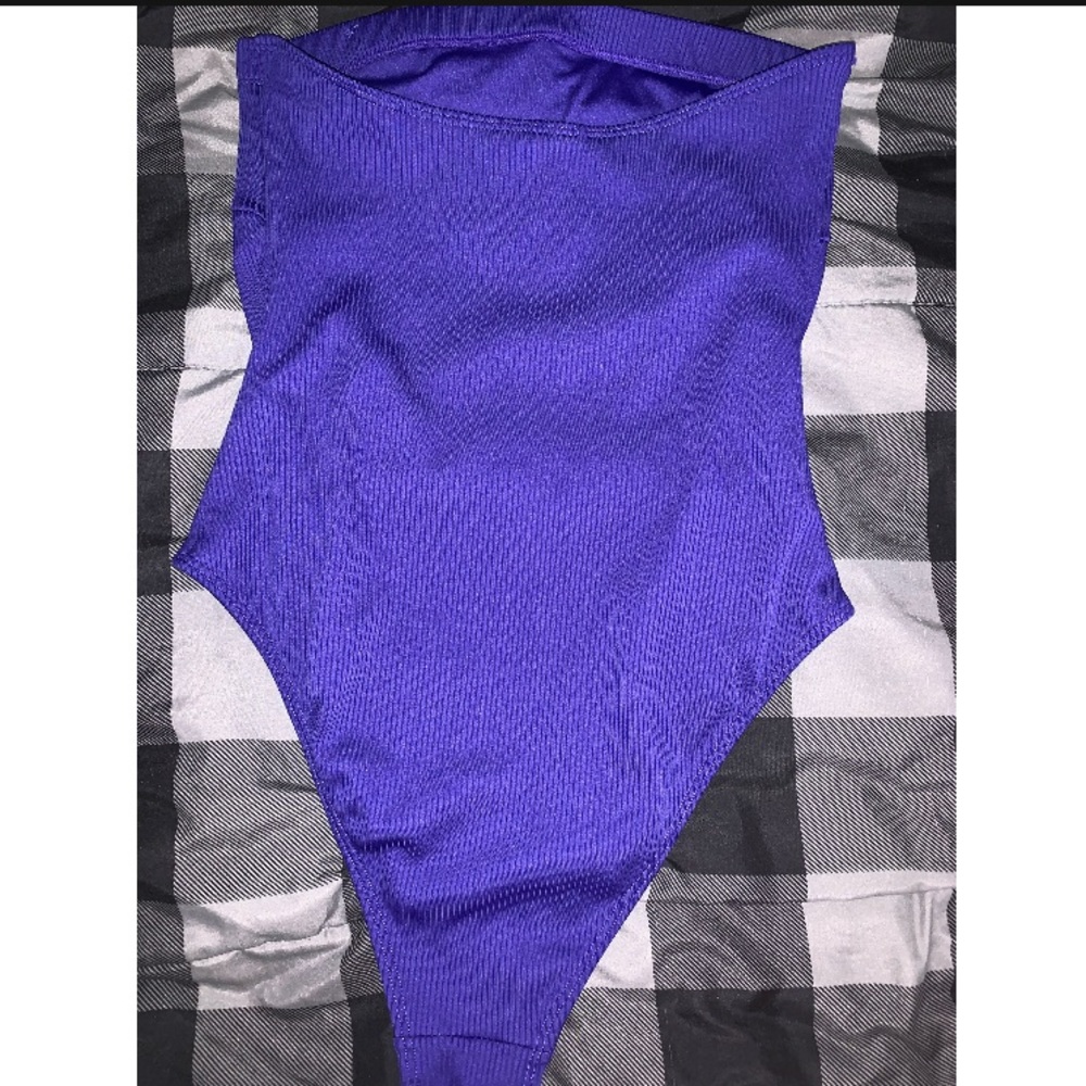 Purple Strapless Bathing Suit